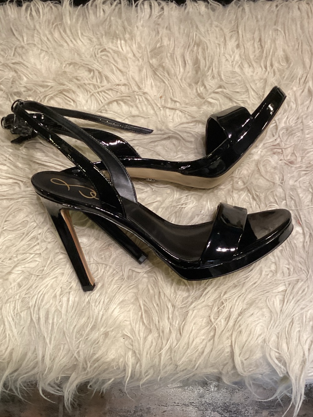 Sam Edelman Black Patent Slingback Stiletto Heels - Picture 2 of 3